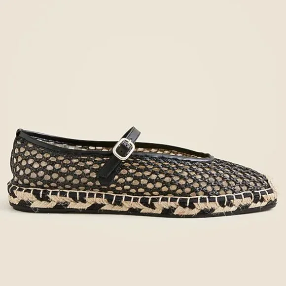 BRAND NEW J. Crew woven Mary Jane espadrille flats in faux raffia in Size 10 - Picture 8 of 9